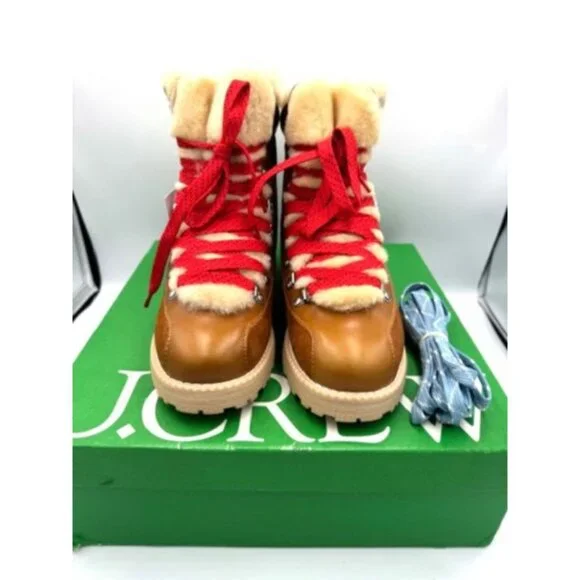 NWT J.Crew Leather & Nubuck Pieced Nordic Boot Glazed Pecan Womens 9 - Picture 8 of 14